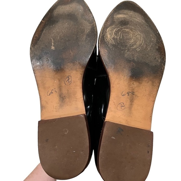 Sole Society 7 Beau Black Leather Point Toe Slip On Loafer Flat - Picture 5 of 7